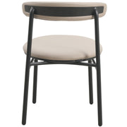 Lume Modern Dining Chair Upholstered in Polyester with Metal Legs Dark Toupe Dining Chair Leisuremod
