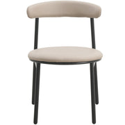Lume Modern Dining Chair Upholstered in Polyester with Metal Legs Dark Toupe Dining Chair Leisuremod