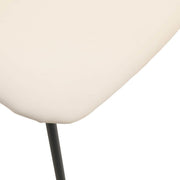 Lyra Leather Dining Chair with a Beech Wood Curved Back and Iron Legs Walnut Taupe Dining Chair Leisuremod