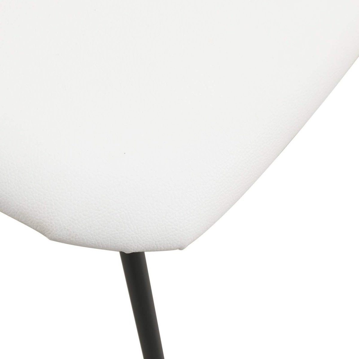Lyra Leather Dining Chair with a Beech Wood Curved Back and Iron Legs Natural Wood White Dining Chair Leisuremod