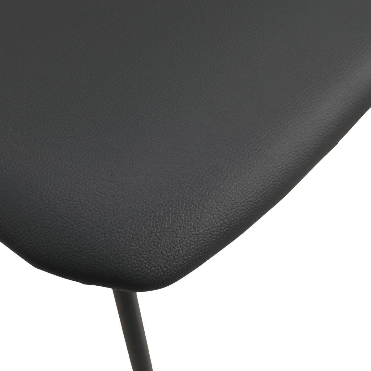 Lyra Leather Dining Chair with a Beech Wood Curved Back and Iron Legs Black Walnut Black Dining Chair Leisuremod