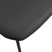 Lyra Leather Dining Chair with a Beech Wood Curved Back and Iron Legs Black Walnut Black Dining Chair Leisuremod