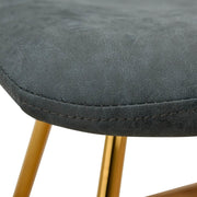 Markley Leather Dining Chair With Black/Gold Metal Legs Gold Peacock Blue Dining Chair Leisuremod