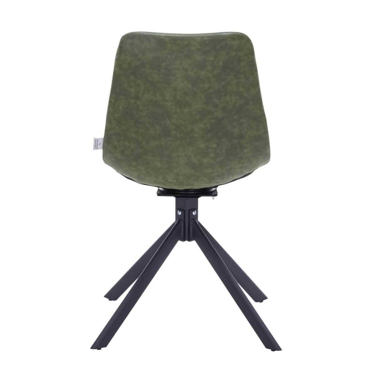 Markley Modern Leather Swival Dining Chair With Metal Legs Green Dining Chair Leisuremod