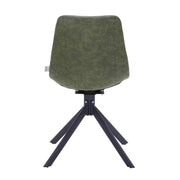 Markley Modern Leather Swival Dining Chair With Metal Legs Green Dining Chair Leisuremod