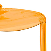 Murray Stackable Dining Side Chair in Plastic Transparent Orange Dining Chair Leisuremod