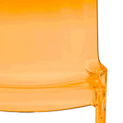 Murray Stackable Dining Side Chair in Plastic Transparent Orange Dining Chair Leisuremod