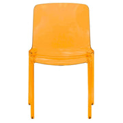 Murray Stackable Dining Side Chair in Plastic Transparent Orange Dining Chair Leisuremod