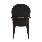 Opaline Dining Chair in Velvet or Leather Upholstery with Rubberwood Frame with Gold Accents Taupe Velvet Dining Chair Leisuremod