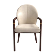 Opaline Dining Chair in Velvet or Leather Upholstery with Rubberwood Frame with Gold Accents Taupe Velvet Dining Chair Leisuremod