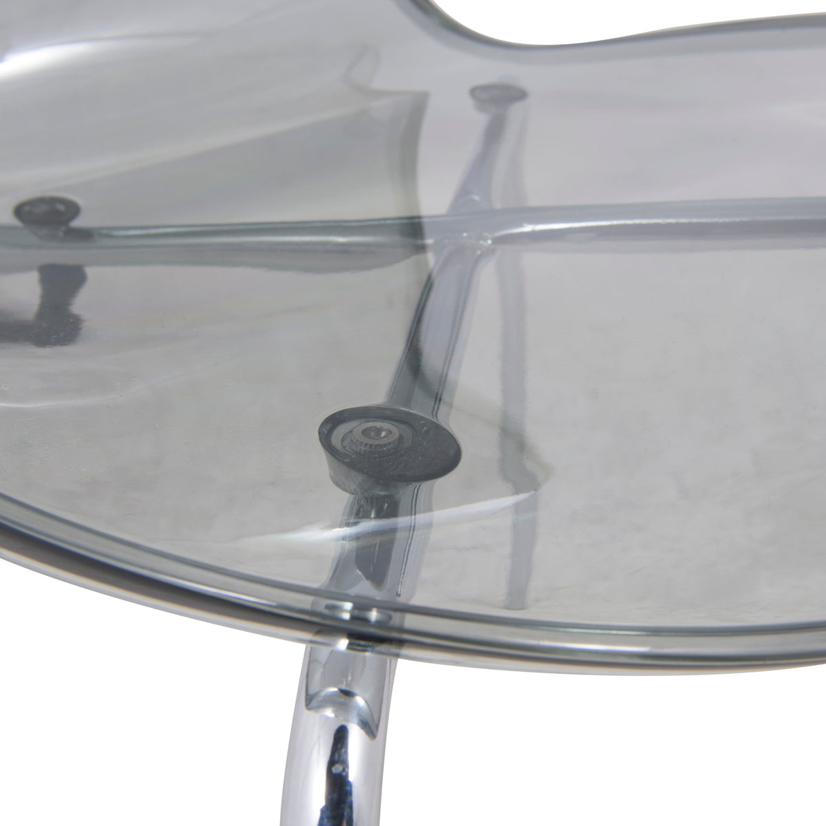 Oyster Modern Stackable Dining Side Chair with Chrome/White/Black Stainless Steel Legs Silver Transparent Black Dining Chair Leisuremod