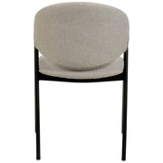 Savor Dining Chair in Leather/Polyester with Curved and Open-Back Design Grey Dining Chair Leisuremod