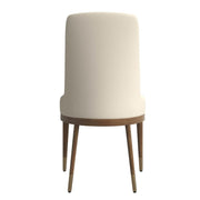 Viva Dining Side Chair Upholstered in Leather with Brown Rubberwood Legs Light Taupe Dining Chair Leisuremod