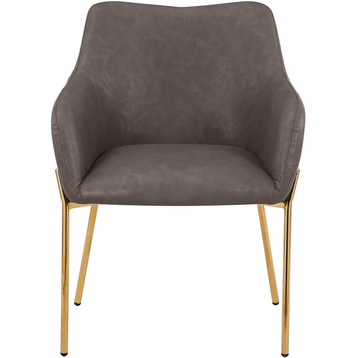 Zaire Upholsters Dining Chair in Velvet/Leather/Boucle with Gold Chrome Iron Fabric Charcoal Dining Chair Leisuremod