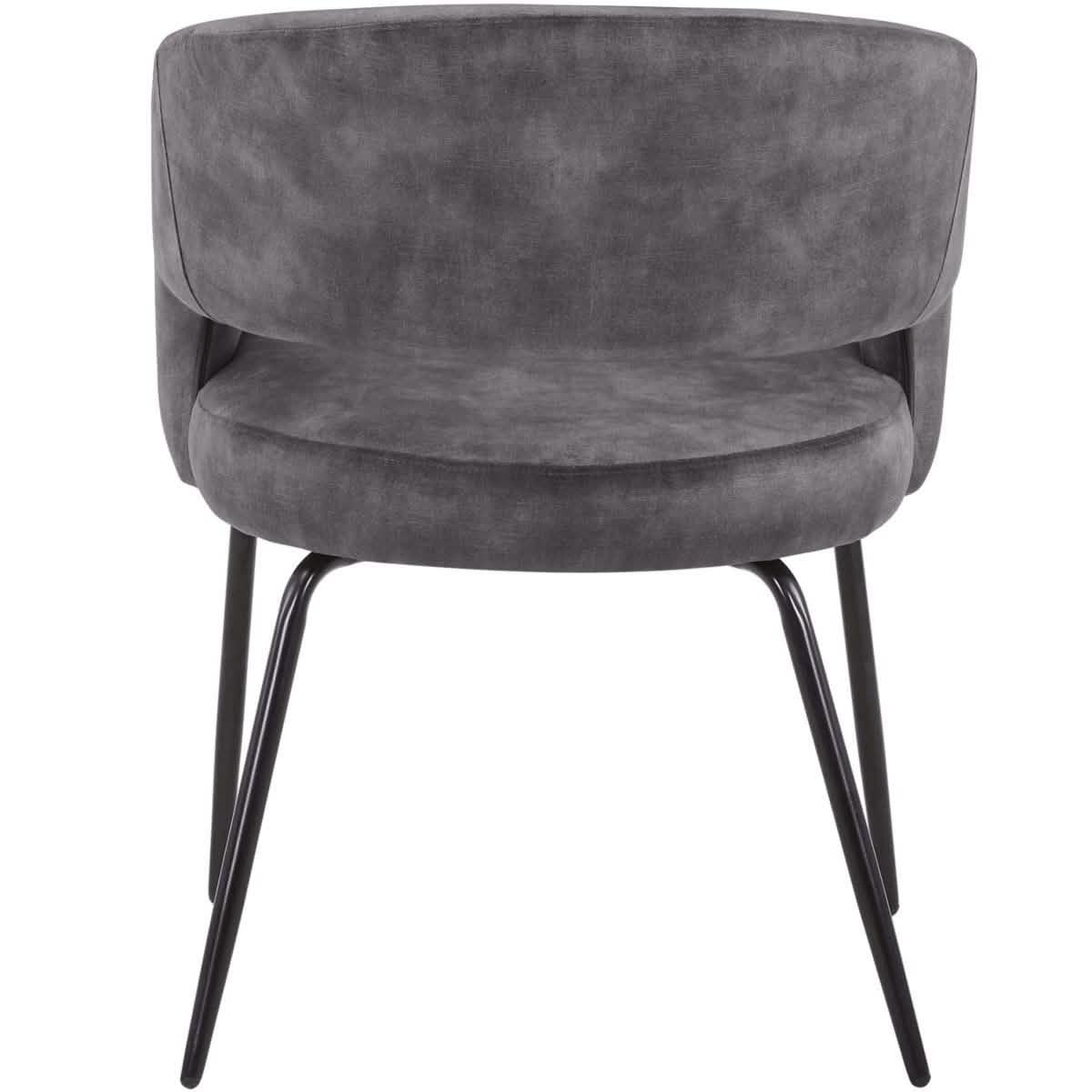 Verve 5-Piece Dining Set with 36" Round Dining Table in Black MDF Top and 4 Dining Chairs Upholstered in Velvet/Leather - Elax Furniture