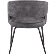Verve 5-Piece Dining Set with 36" Round Dining Table in Black MDF Top and 4 Dining Chairs Upholstered in Velvet/Leather - Elax Furniture