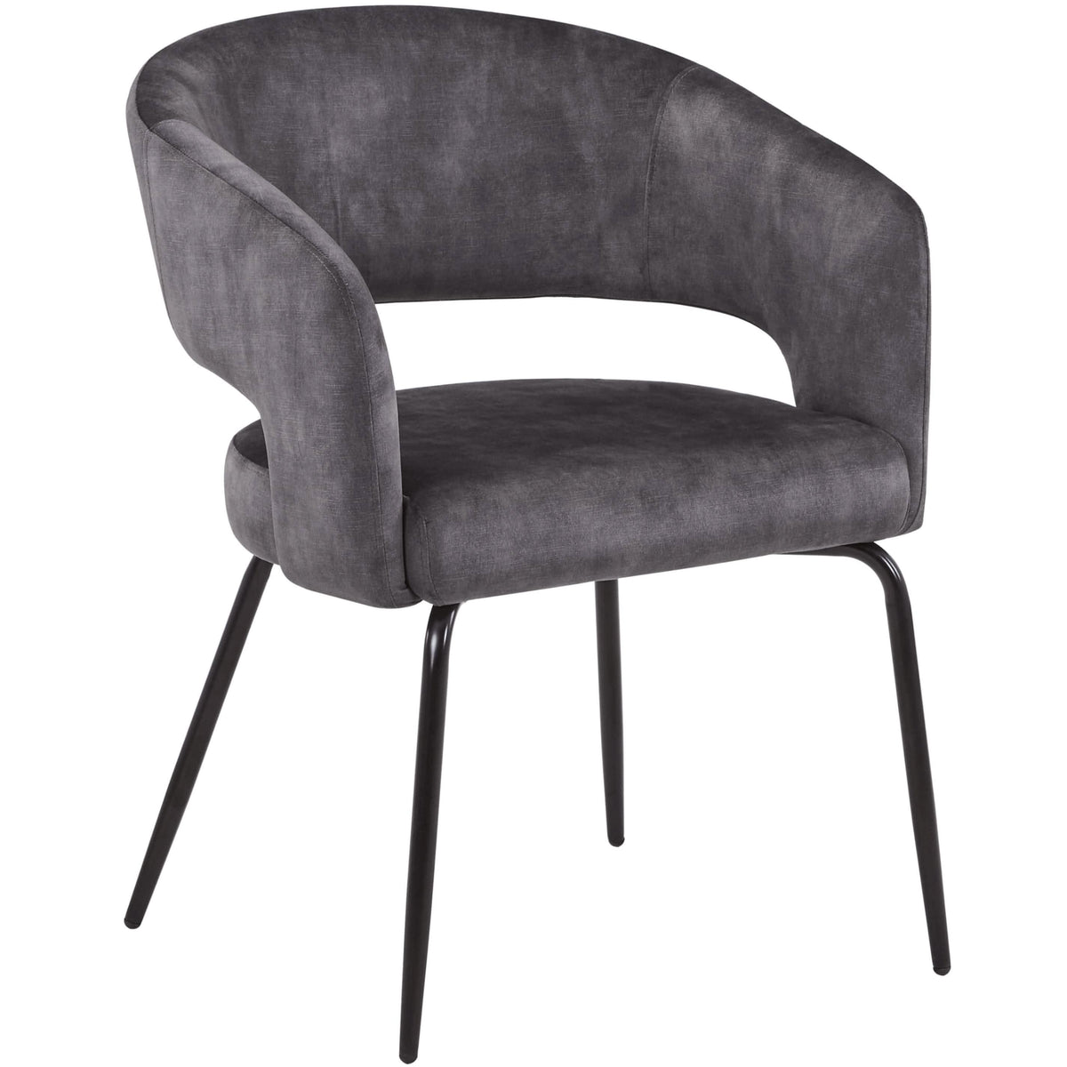 Verve 5-Piece Dining Set with 36" Round Dining Table in Black MDF Top and 4 Dining Chairs Upholstered in Velvet/Leather - Elax Furniture