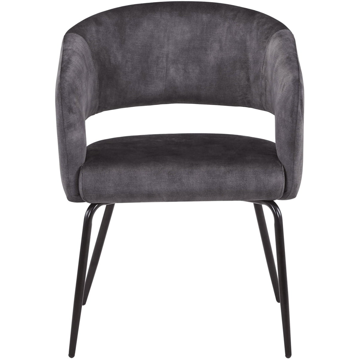 Verve 5-Piece Dining Set with 36" Round Dining Table in Black MDF Top and 4 Dining Chairs Upholstered in Velvet/Leather - Elax Furniture
