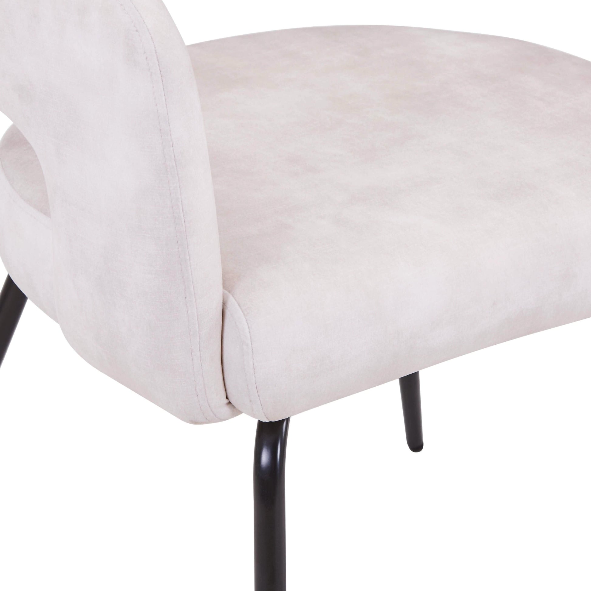 Verve 5-Piece Dining Set with 36" Round Dining Table in Black MDF Top and 4 Dining Chairs Upholstered in Velvet/Leather - Elax Furniture