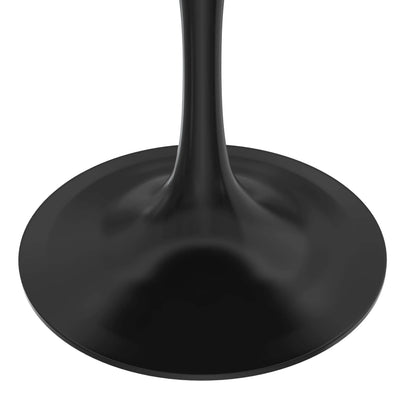 Verve 5-Piece Dining Set with 36" Round Dining Table in Black MDF Top and 4 Dining Chairs Upholstered in Velvet/Leather - Elax Furniture