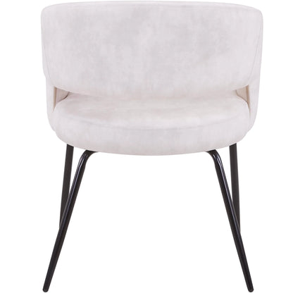 Verve 5-Piece Dining Set with 36" Round Dining Table in Black MDF Top and 4 Dining Chairs Upholstered in Velvet/Leather - Elax Furniture