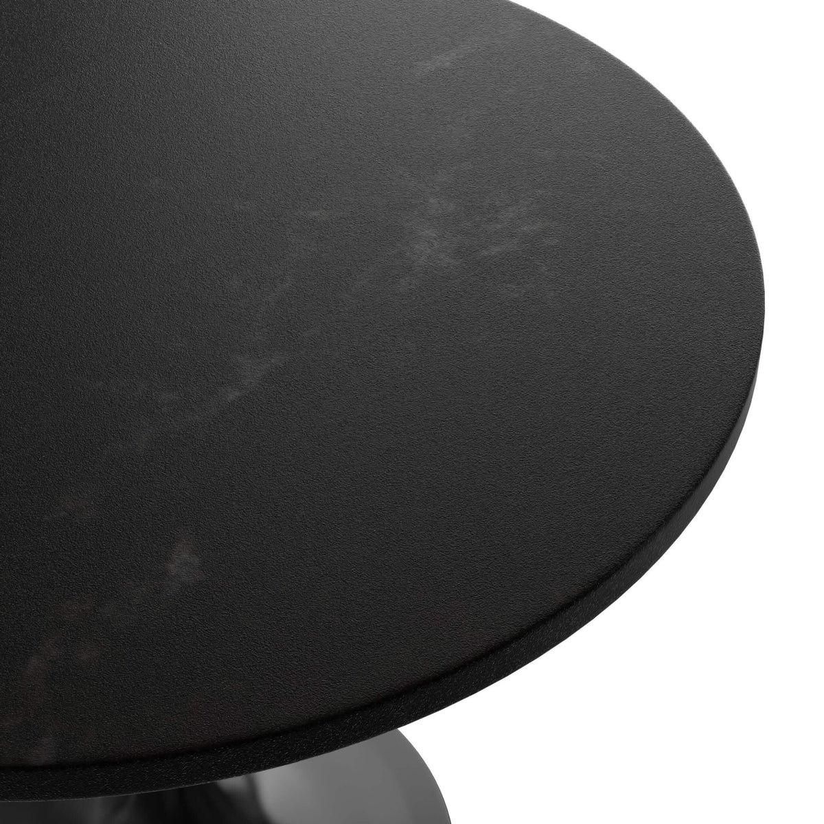 Verve 5-Piece Dining Set with 36" Round Dining Table in Black MDF Top and 4 Dining Chairs Upholstered in Velvet/Leather - Elax Furniture
