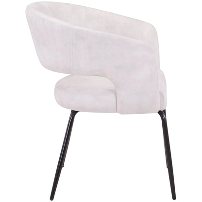 Verve 5-Piece Dining Set with 36" Round Dining Table in Black MDF Top and 4 Dining Chairs Upholstered in Velvet/Leather - Elax Furniture