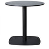 Vail Collection Dining Table Black Rectangle Base With 27"/36" Round Dark Brown MDF Wood/Sintered Stone Top