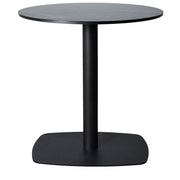 Vail Collection Dining Table Black Rectangle Base With 27"/36" Round Dark Brown MDF Wood/Sintered Stone Top 27 Inches Black Wood Dining Table Leisuremod