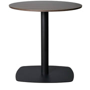 Vail Collection Dining Table Black Rectangle Base With 27"/36" Round Dark Brown MDF Wood/Sintered Stone Top 27 Inches Dark Brown Wood Dining Table Leisuremod