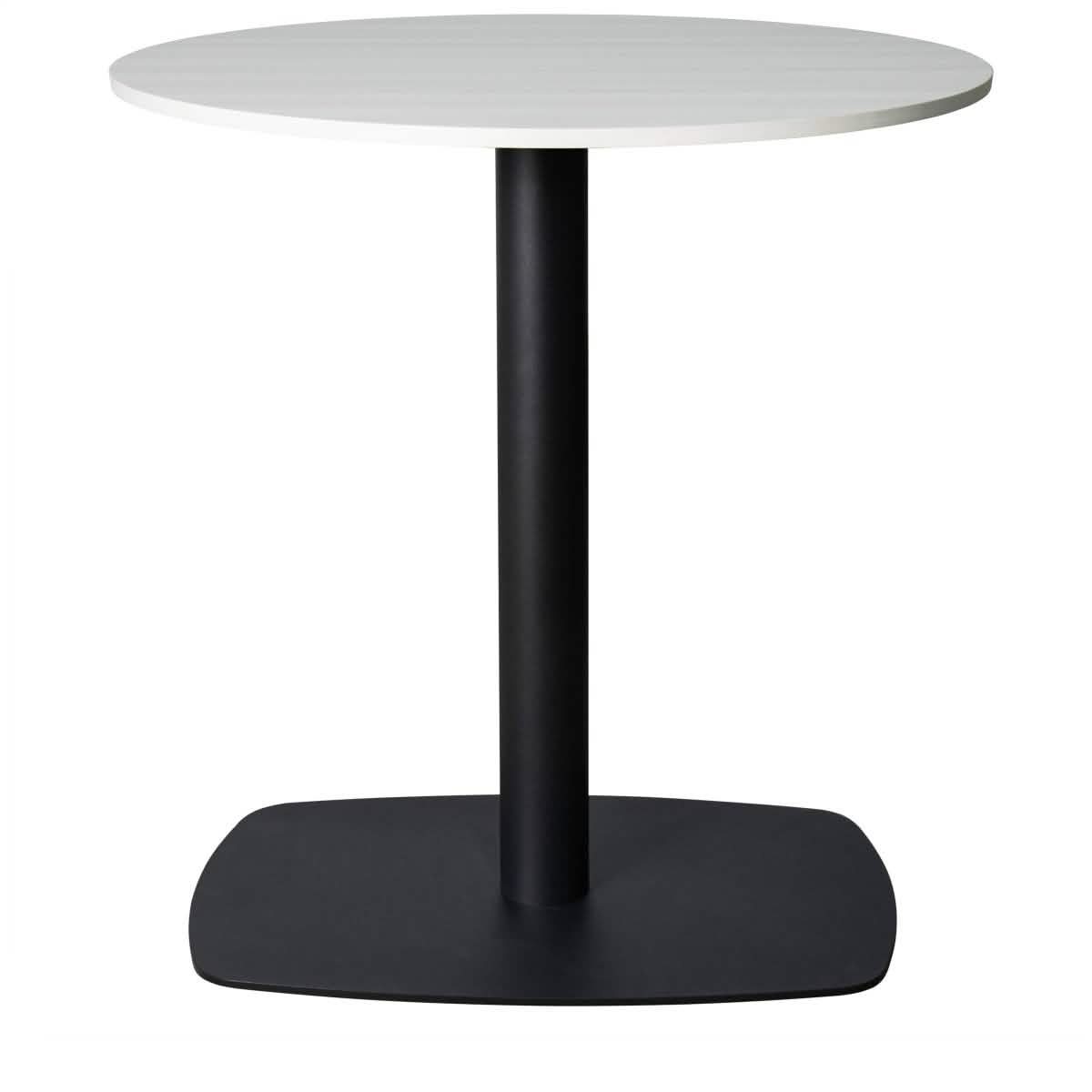 Vail Collection Dining Table Black Rectangle Base With 27"/36" Round Dark Brown MDF Wood/Sintered Stone Top 36 Inches Light Wood Brown Wood Dining Table Leisuremod