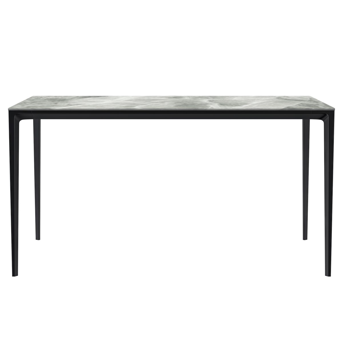 Avo Rectangular Dining Table with Sintered Stone/Glass Tabletop in Black Aluminum Base Stone Dining Table Leisuremod
