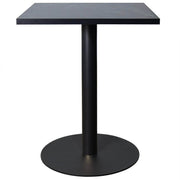 Vail Collection Dining Table Black/Gold Round Base With 24" Square Black MDF Top Black Black Dining Table Leisuremod