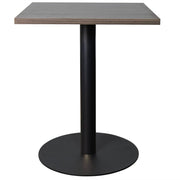 Vail Collection Dining Table Black/Gold Round Base With 24" Square Black MDF Top Black Dark Brown Dining Table Leisuremod