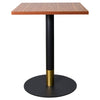 Vail Collection Dining Table Black/Gold Round Base With 24" Square Black MDF Top