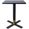Vail Collection Dining Table Black/Gold X Base With 24" Square MDF Top