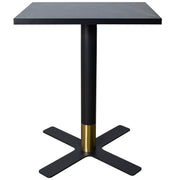 Vail Collection Dining Table Black/Gold X Base With 24" Square MDF Top Black Dining Table Leisuremod