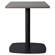 Vail Collection Dining Table Black Rectangle Base With 24" Square MDF Top Dark Brown Dining Table Leisuremod