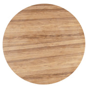 Fynix 47” Round Dining Table with Ash Wood Veneer Top and Pedestal Base Natural Wood Dining Table Leisuremod