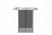 Kova Rectangular Dining Table with Sintered Stone/Glass Top and Acrylic Base Legs Sintered Stone Deep Grey Dining Table Leisuremod