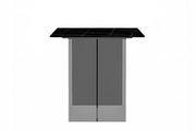Kova Rectangular Dining Table with Sintered Stone/Glass Top and Acrylic Base Legs Sintered Stone Black Gold Dining Table Leisuremod