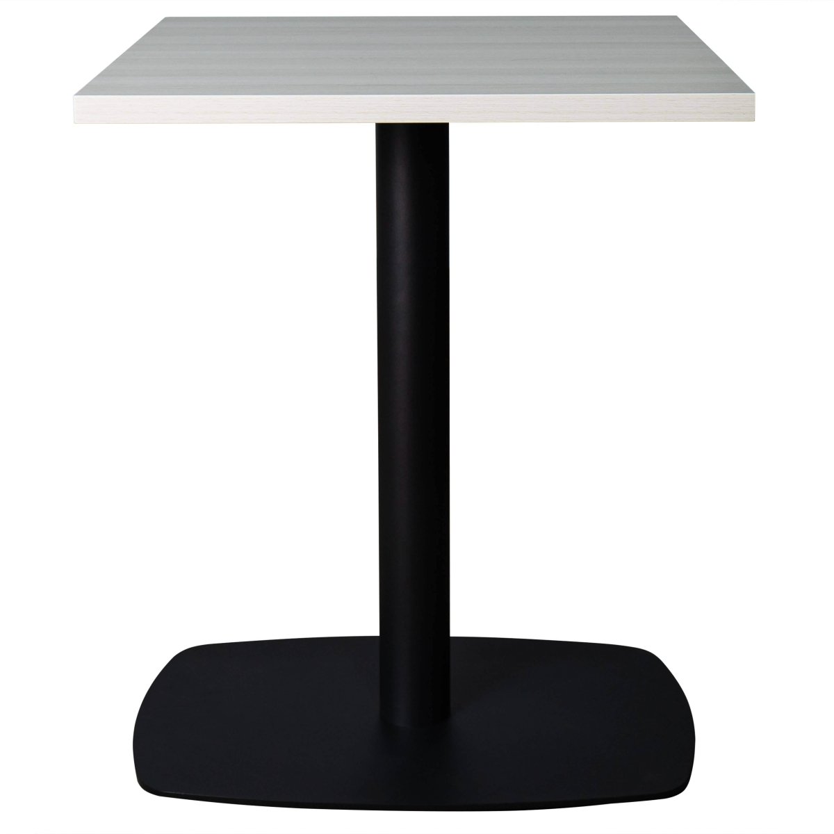 Vail Collection Dining Table Black Rectangle Base With 24" Square MDF Top Light Wood Brown Dining Table Leisuremod