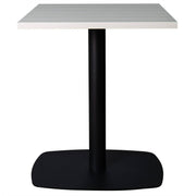 Vail Collection Dining Table Black Rectangle Base With 24" Square MDF Top Light Wood Brown Dining Table Leisuremod