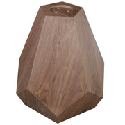 Nebo Modern Dining Table in Walnut Base with Glass/Sintered Stone Table Top Black Stone Dining Table Leisuremod