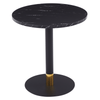 Vail Collection Dining Table Black/Gold Round Base With 27"/36" Round Sintered Stone and MDF Wood Top