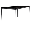 Avo Rectangular Dining Table with Sintered Stone/Glass Tabletop in Black Aluminum Base