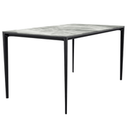 Avo Rectangular Dining Table with Sintered Stone/Glass Tabletop in Black Aluminum Base Stone Dining Table Leisuremod