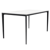Avo Rectangular Dining Table with Sintered Stone/Glass Tabletop in Black Aluminum Base