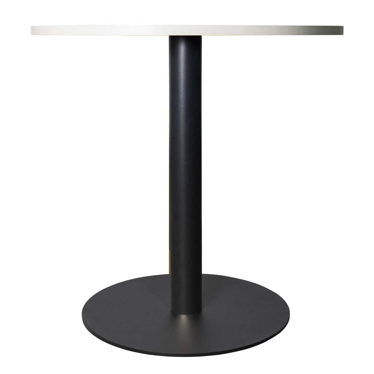 Vail Collection Dining Table Black Base With 27"/36" Round Black MDF Wood/Sintered Stone Top 36 Inches Light Wood Brown Wood Dining Table Leisuremod