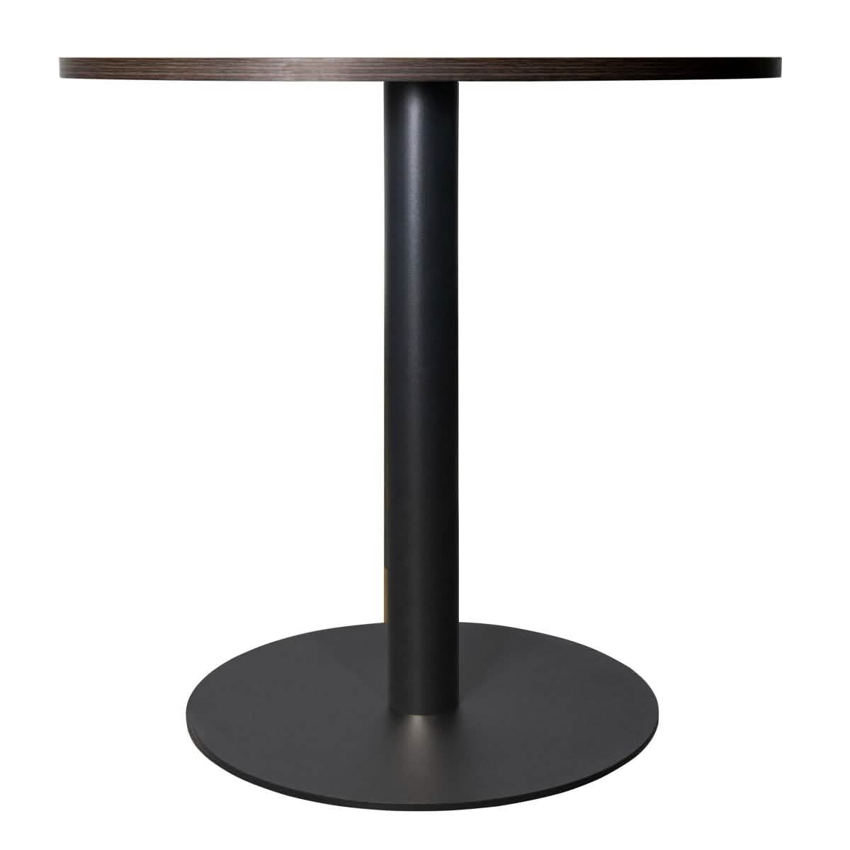 Vail Collection Dining Table Black Base With 27"/36" Round Black MDF Wood/Sintered Stone Top 36 Inches Dark Brown Wood Dining Table Leisuremod